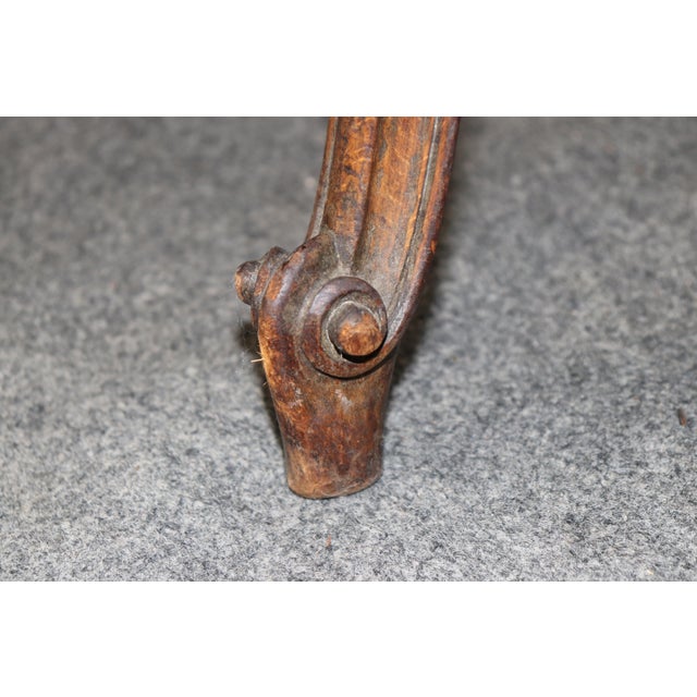 Art Nouveau Pair Antique French Art Noveau Carved Wood Cane Back Armchairs For Sale - Image 3 of 9