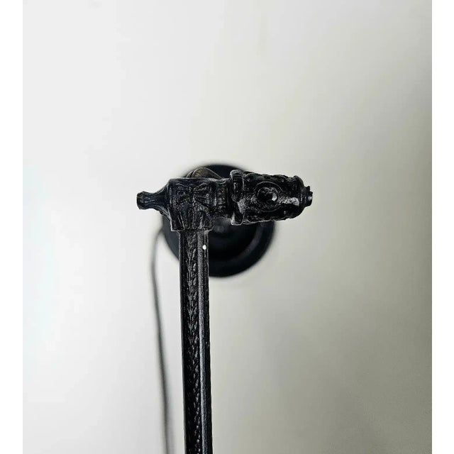 Art Deco Black Metal & Multi-Color Glass With Filigree Design Pendant or Lantern For Sale - Image 11 of 12