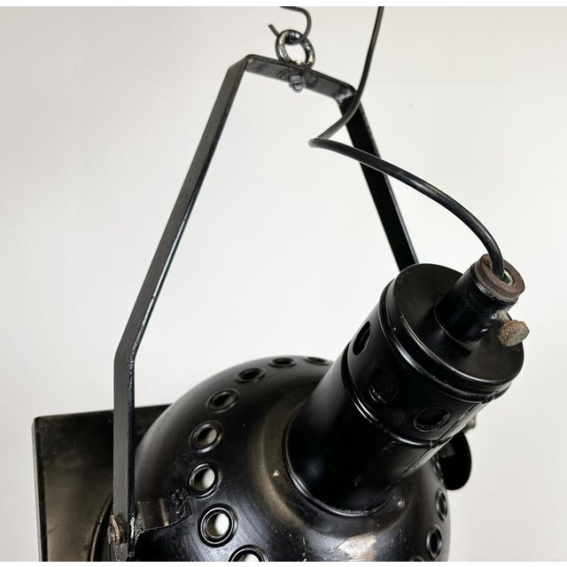 Metal Vintage Black Theatre Spotlight, 1950s For Sale - Image 7 of 18