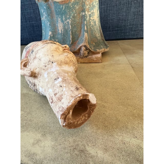 Mid 20th Century Large Chinese Grand Dignitary Terracotta Statue in Ming Style For Sale - Image 11 of 13