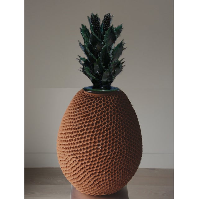 Sculptural Mexican Clay Pineapple For Sale - Image 4 of 9