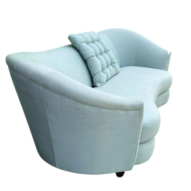Art Deco Curved Deco Style Sofa For Sale - Image 3 of 4