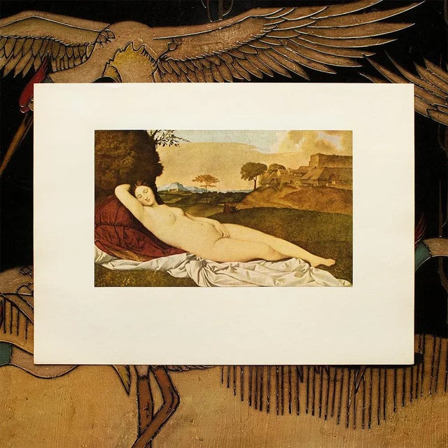 Renaissance 1955 After Giorgione "Sleeping Venus", First Edition Vintage Full-Color Print For Sale - Image 3 of 8