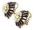 Late 20th Century 10179 - Pearls Cluster Blue Enamel 18k Yellow Gold Clip on Earrings , 2 Pieces For Sale