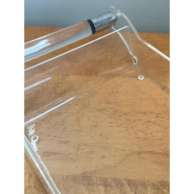 Metal Vintage Lucite and Chrome Tray For Sale - Image 7 of 17