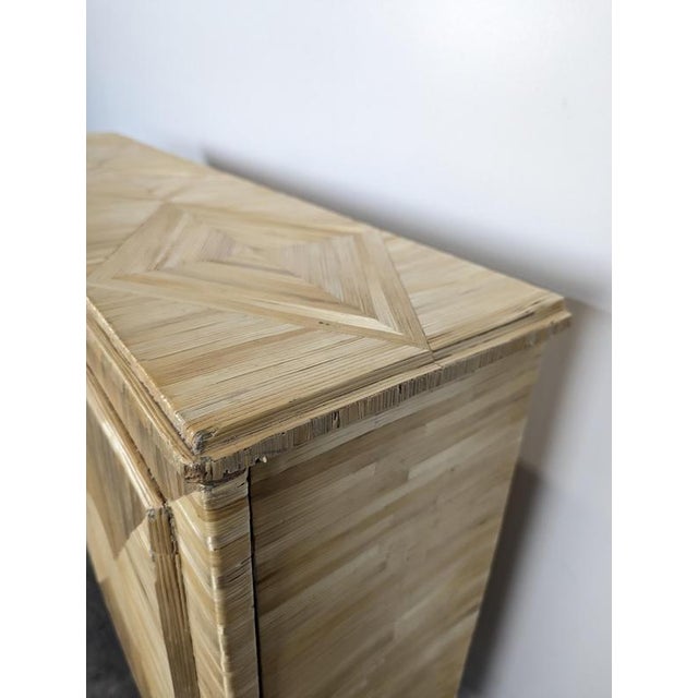 Art Deco Straw Marquetry Two-Door Cabinet, in Very Good conditions.