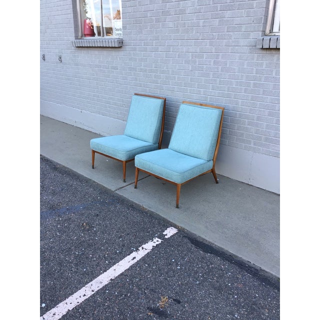 1950s Pair of Model 400 Slipper Chairs for Custom Craft, Circa 1955 Attributed to Paul McCobb For Sale - Image 5 of 12