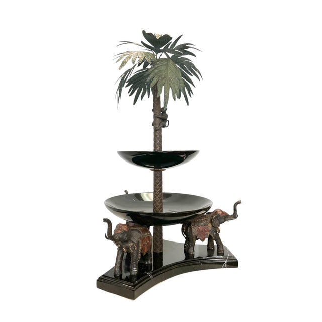 This vintage Palm Beach Regency three-tier centerpiece server captures the theatrical glamour and tropical whimsy...