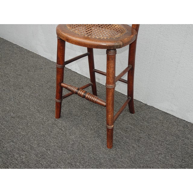 Antique Barstool Cane Childs High Chair ~ French Farm House Chic For Sale - Image 9 of 12