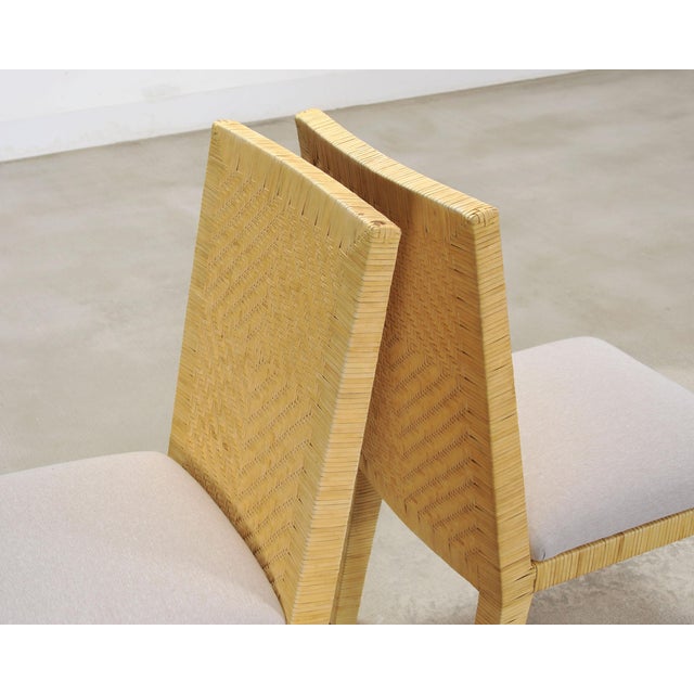 Set of Six Woven Vegan Leather Dining Chairs by Budji Layug For Sale - Image 10 of 17