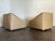 Beige Vintage 1980's Post Modern Leather Lounge Chairs For Sale - Image 8 of 12