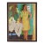 Mid Century Painting of Woman in a Yellow Dress Signed Foss For Sale