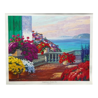 Art Print "Mediterranean Morning Mist" Mikki Senkarik 26 1/2" X 32" 1996 Open Ed For Sale