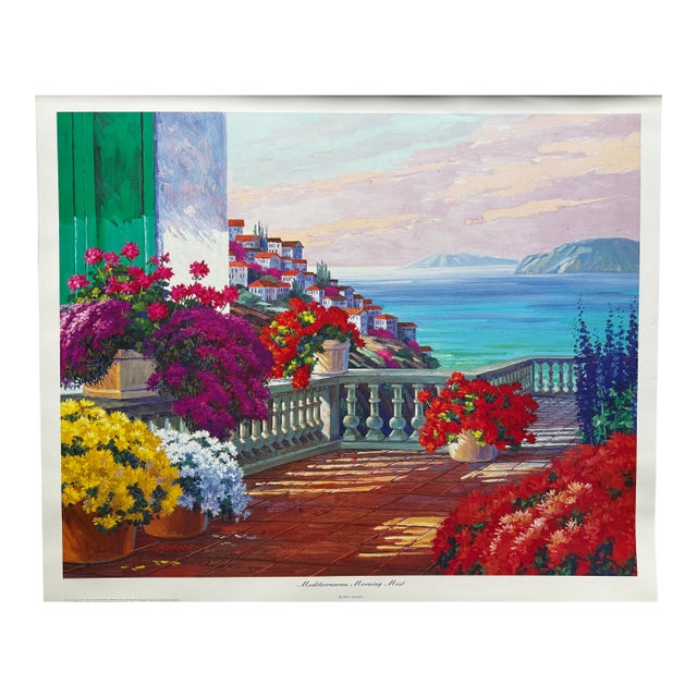 Art Print "Mediterranean Morning Mist" Mikki Senkarik 26 1/2" X 32" 1996 Open Ed For Sale