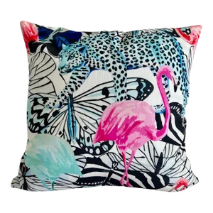 Contemporary It’s a Jungle Out There Tropical Animal Pillow Cover