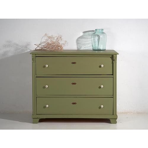 Antique Olive Green Chest of Drawers, 1920s For Sale - Image 11 of 11