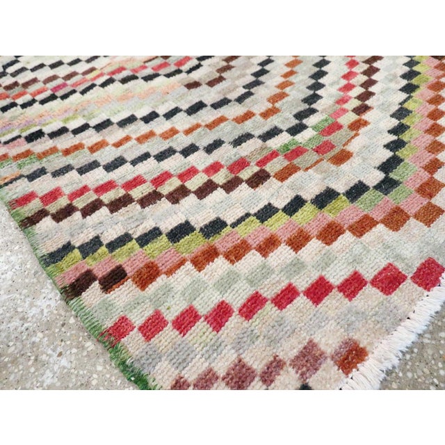 Charcoal Galerie Shabab Collection Mid-20th Century Turkish Art Deco Style Anatolian Rug For Sale - Image 8 of 10