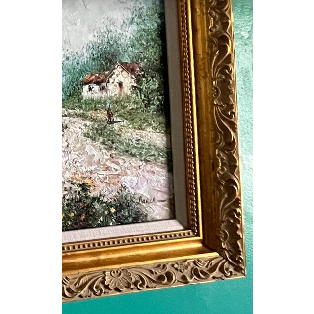 Wood Mid-Century German Village Landscape — Signed Oil on Canvas by Theo Rauscher, C. 1957 For Sale - Image 7 of 11