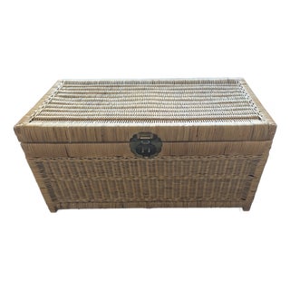 Mid 20th Century Jaco Wicker Trunk/Blanket Chest For Sale