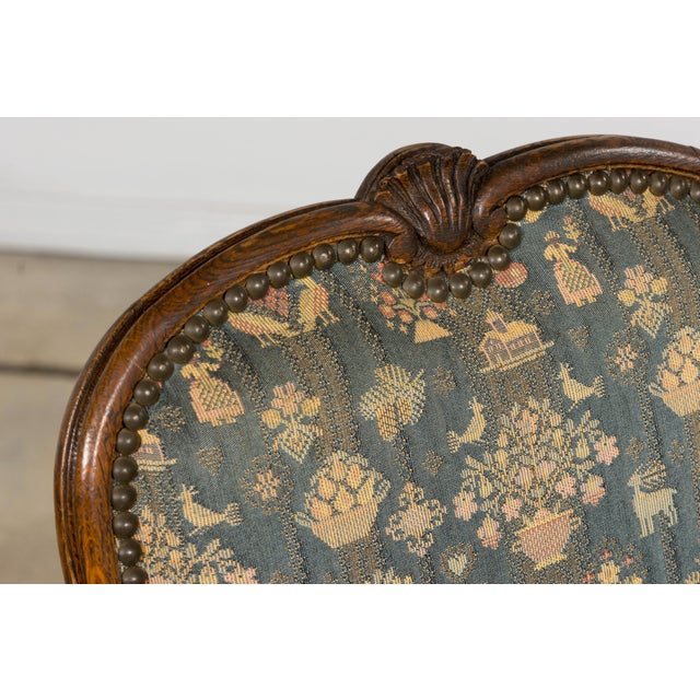 Wood Set of 12 Late 19th Century French Provincial Louis XV Oak Dining Chairs For Sale - Image 7 of 18