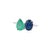 Contemporary 2.66ct Emerald & Blue Sapphire Toi Et Moi Ring in 14k Gold Size 9 For Sale - Image 4 of 16