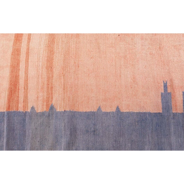 Vintage Indian Dhurrie Rug Size: 8'9" × 17'1" (266 × 520 cm) This vintage Indian Dhurrie rug from the mid-20th century...