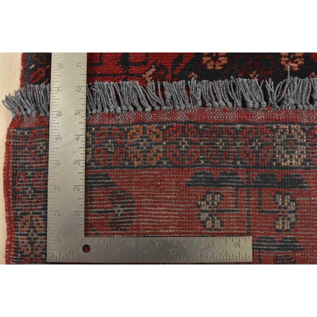 Red Turkmen Runner 1’7” X 4’10” Red Wool Tribal Hand-Knotted Oriental Rug For Sale - Image 8 of 8