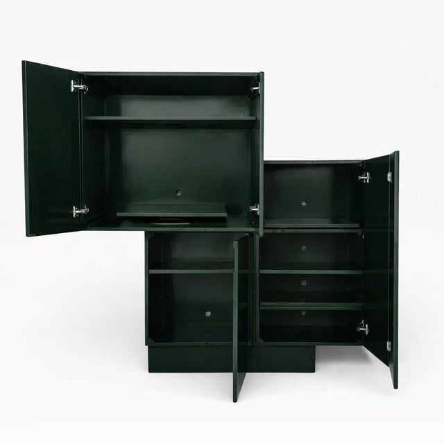 Postmodern Late 20th Century Large Postmodern Oxblood Lacquer Bar or Media Cabinet, 60 In. For Sale - Image 3 of 16