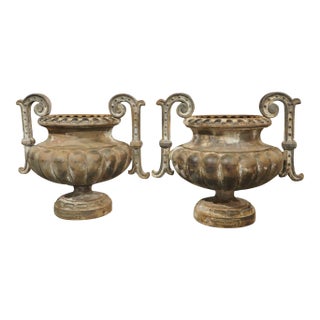 Pair of 19th Century Alfred Corneau Stamped Cast Iron Pots From France, “No. 2” For Sale