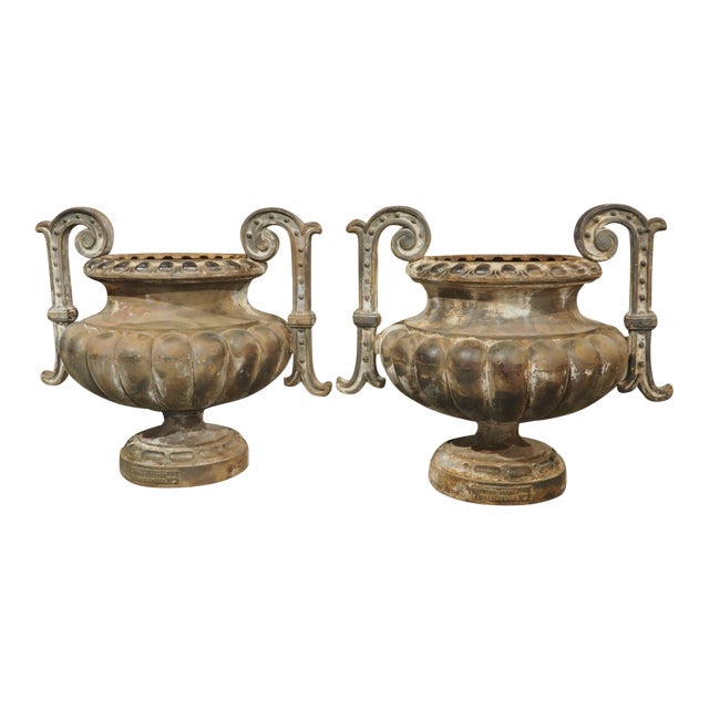 Pair of 19th Century Alfred Corneau Stamped Cast Iron Pots From France, “No. 2” For Sale
