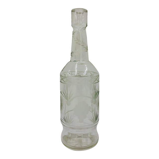 Antique Etched Glass Bottle Chairish