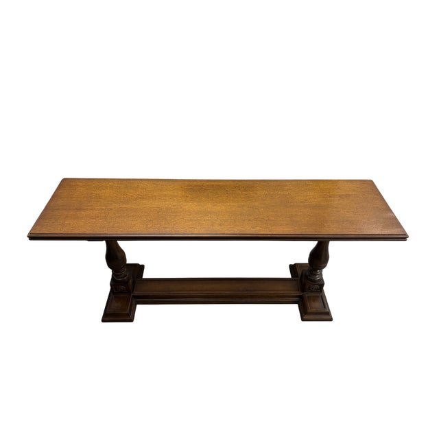 Wood Mid 20th Century Henredon Fliptop Console Dining Table For Sale - Image 7 of 18