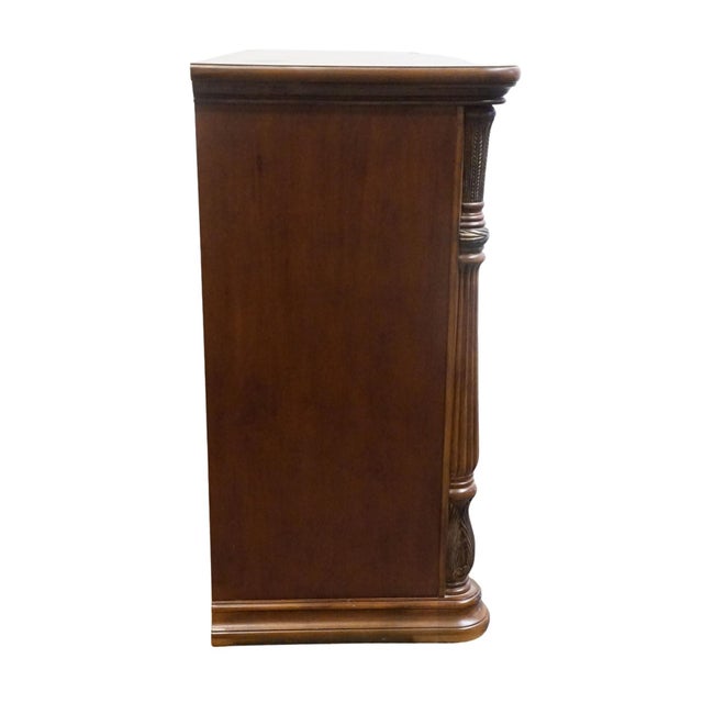 Kevin Charles Cherry Contemporary Traditional Empire Style 68" Double Dresser For Sale - Image 12 of 12