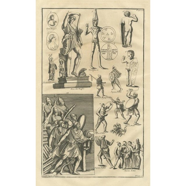 Beige Montfaucon, Archers, Slingers and Barbarian Warriors from Trajans Column, 1722, Engraving For Sale - Image 8 of 8