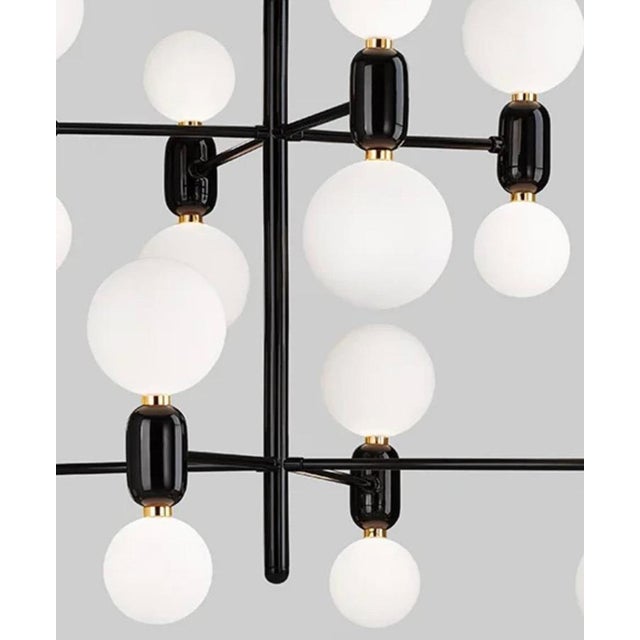 Aballs Chandelier 8 Black Suspension Lamp by Jaime Hayon for Parachilna For Sale - Image 3 of 12