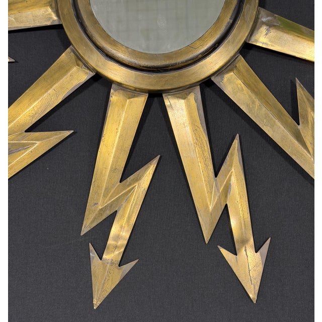 Vintage Hollywood Regency Sunburst Mirror, 1980 For Sale - Image 3 of 8