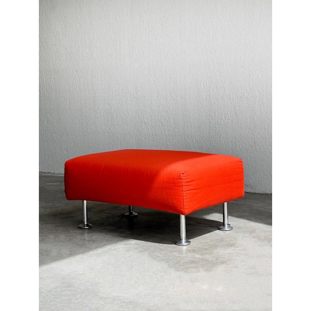 Jasper Morrison Orange Fabric Jaipur Model Pouf by Jasper Morrison for Cappellini For Sale - Image 4 of 6