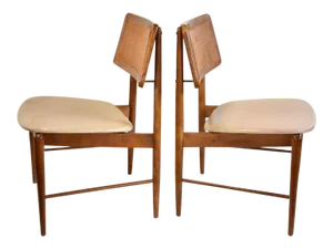 Danish Mid Century Modern Chairs With Caning- a Pair