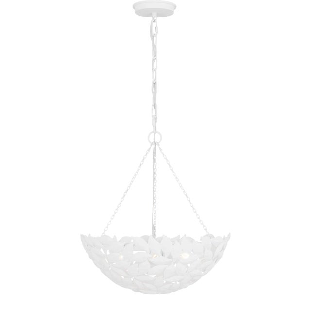 Alexa Hampton by Visual Comfort Studio Kelan Small Pendant, Textured White For Sale