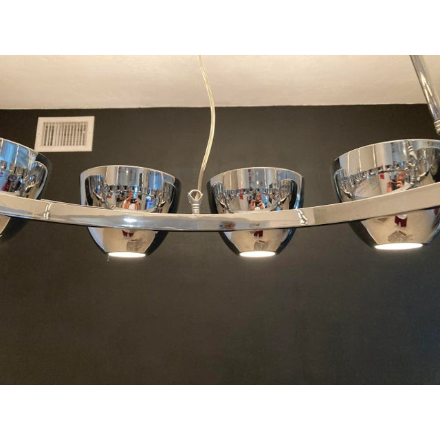 1980s Large Chrome Chandelier in the Style of Gino Sarfatti For Sale - Image 9 of 13
