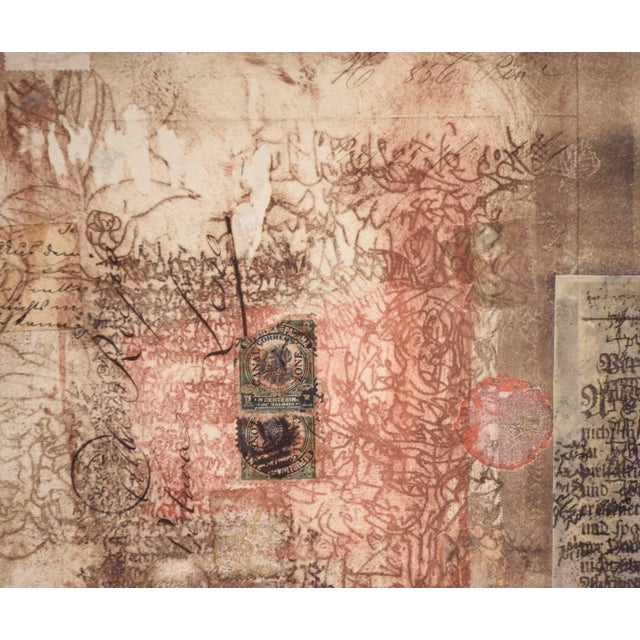 "Hivatalo - Chine Colle" Contemporary Monoprint with Collage by Michael Pauker For Sale In Monterey, CA - Image 6 of 10