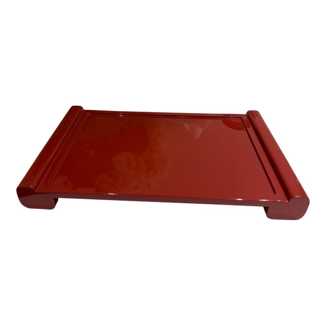 Christian Liaigre Rouge Lacquer Hugo Tray Size 1 (Small) For Sale