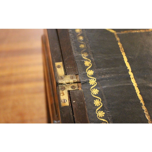 Circa 1840 English Lap Desk Writing Box on Custom Side Table Stand For Sale - Image 12 of 12