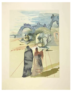 Salvador Dali, Avars, Woodcut, 1963