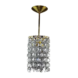 Brass and Crystal Chandelier, 1950s