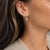 Late 20th Century 14k White Gold Emerald and Diamond J Shaped Hoop Earrings, A Pair For Sale - Image 4 of 4