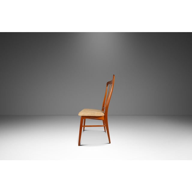 Mid-Century Modern Single Danish Mid-Century Modern "Ingrid" Model Dining Chair in Teak & Original Fabric Attributed to Niels Koefoed, Denmark, C. 1960s For Sale - Image 3 of 18