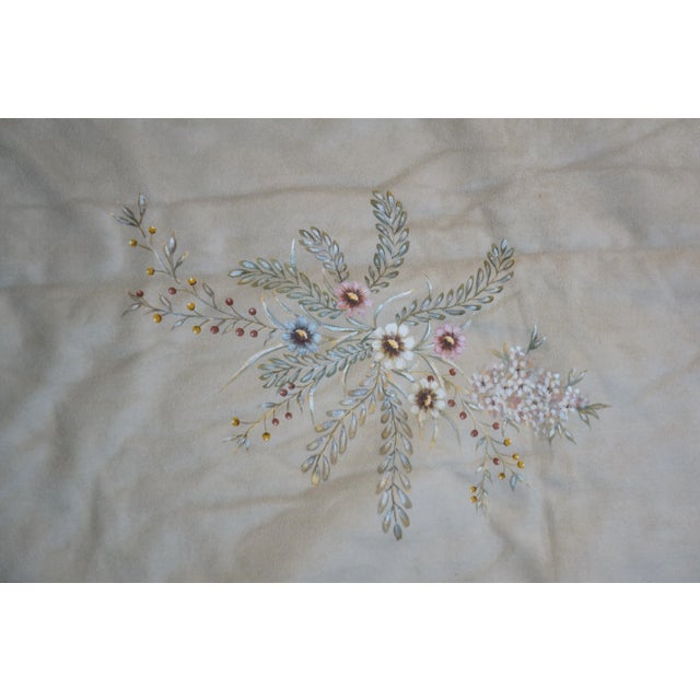 ate 20th Century Chinoiserie Gold Faux Fur Painted Suede Floral Butterfly Throw Blanket 57" X 76" For Sale - Image 6 of 12