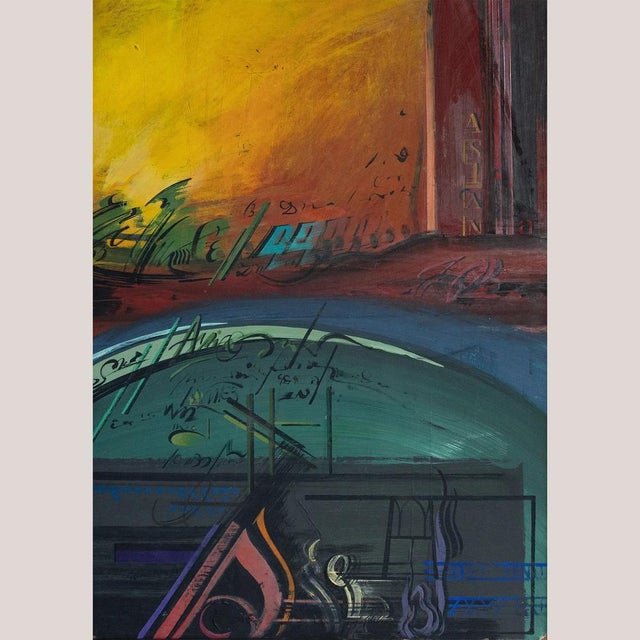 Jaume Genovart, Abstract Geometric Composition, 1980s, Oil on Board For Sale - Image 6 of 6