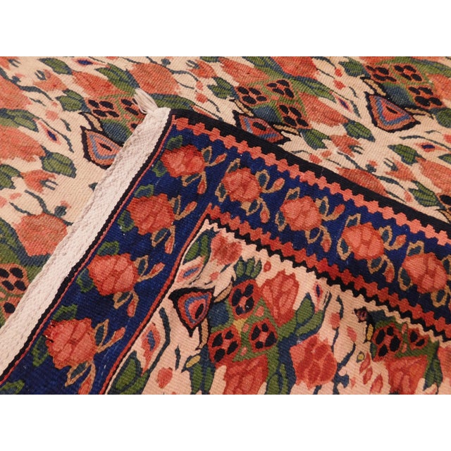 Beige Vintage Hand Made Flatweave Persian Senneh Kilim. For Sale - Image 8 of 13